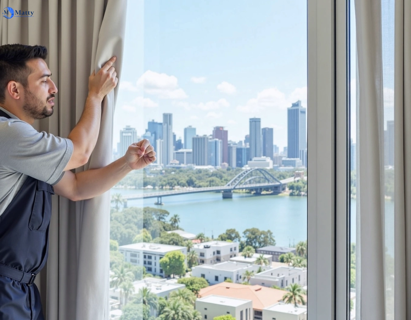 Professional curtain steam cleaning service woodridge QLD by Matty Curtain Cleaning